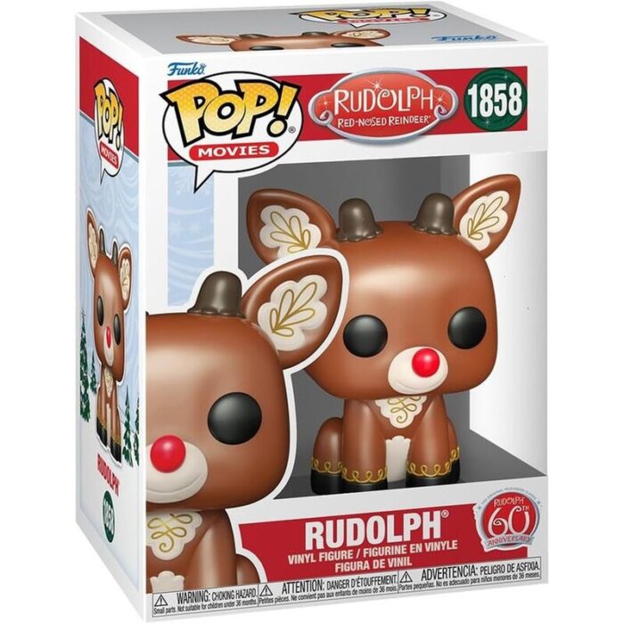 Funko Pop! Movies: Rudolph Red-Nosed Reindeer - Rudolph (Sitting) #1858 Vinyl Figure - Image 1