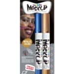 Μαρκαδόροι προσώπου Carioca Mask up- Metallic, μπλε και χρυσοί