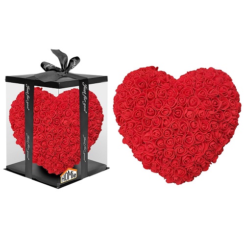 kardia_rose30cm Καρδιά από τεχνητά τριαντάφυλλα σε κουτί - Image 1