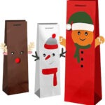 Τσάντα Δώρου Χάρτινη Ποτού Xmas Φιγούρα 37x13x13cm