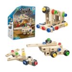 Τουβλάκια Κατασκευών Ξύλινα Με Βίδες & Παξιμάδια 40τμχ