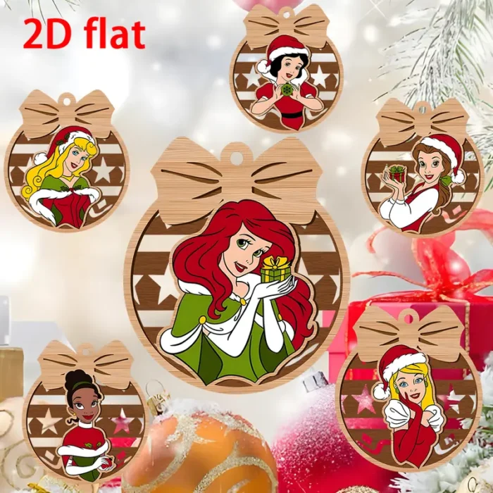 Χριστουγεννιάτικο ξύλινο στολίδι πριγκίπισσες - Image 1