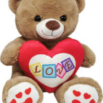 ToyMarkt Λούτρινο Αρκουδάκι με Καρδιά Δίχρωμη Αγίου Βαλεντίνου