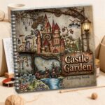 Coloring book castle garden