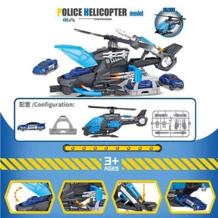 Ελικόπτερο 28cm Με Αγωνιστικό Όχημα & Εκτοξευτή Ρουκέτας - Image 1