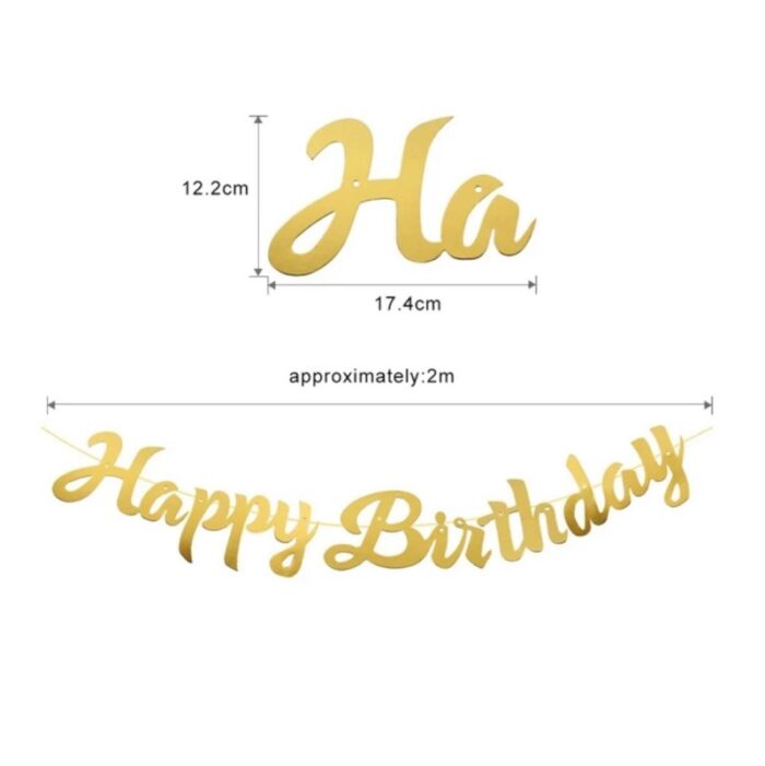 Χρυσή γιρλάντα "Happy Birthday" - Image 1