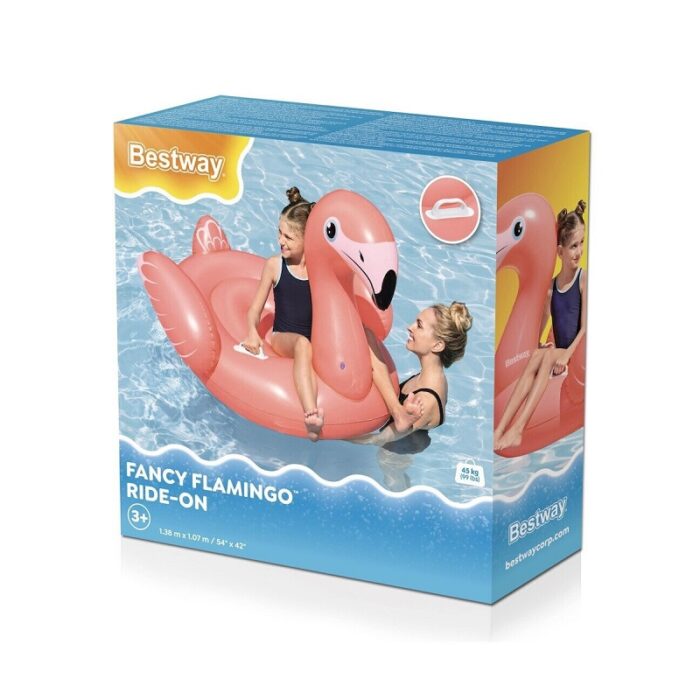 Φουσκωτό Στρώμα Θαλάσσης Flamingo με Χειρολαβές 138x107cm - Image 3