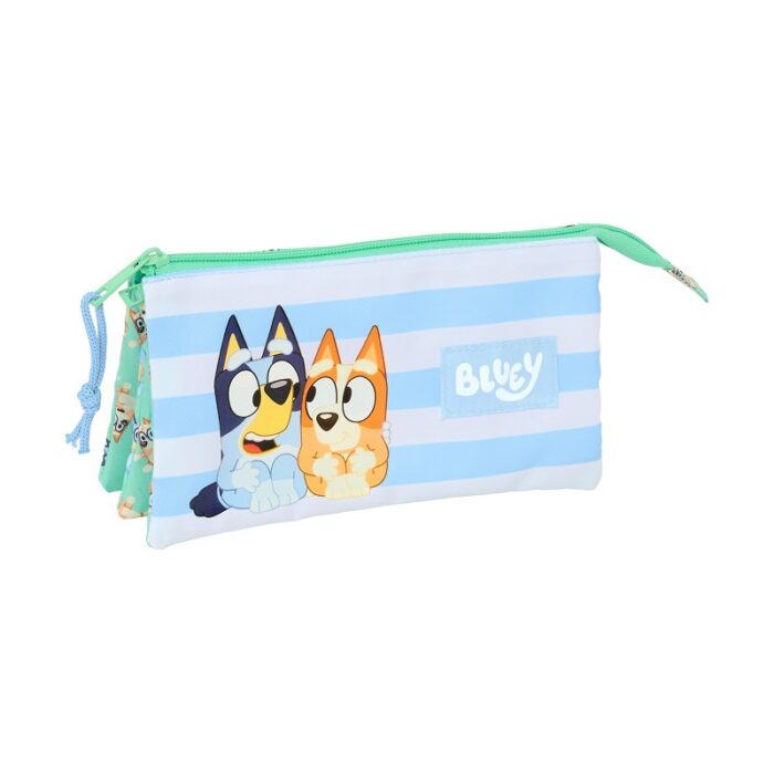 Safta: Bluey Sisters - Triple Pencil Case - Image 1