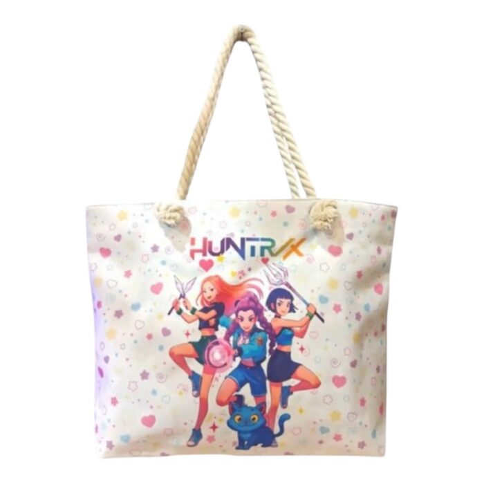 Τσάντα θαλάσσης k-pop άσπρη - Image 1