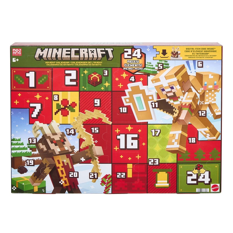 ADVENT-MINECRAFT Mattel Minecraft: Advent Calendar - 24 Pieces! - Image 1